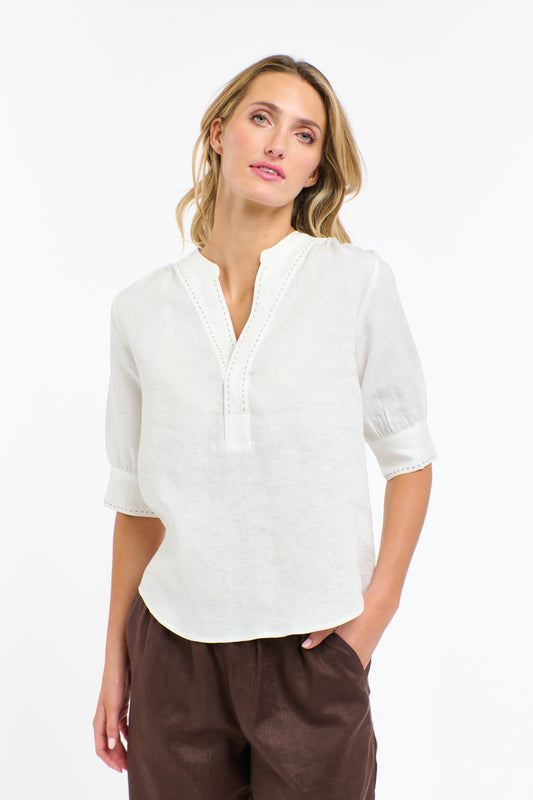 Bradley Linen Stitch Top