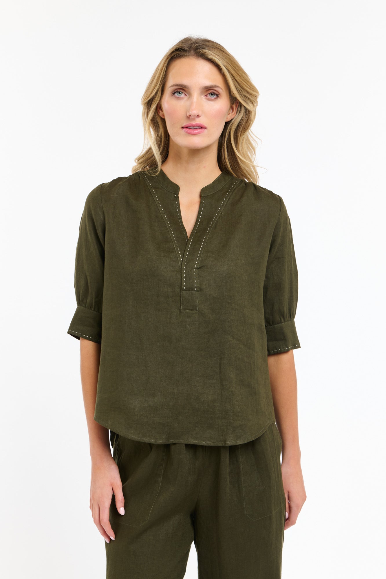 Bradley Linen Stitch Top