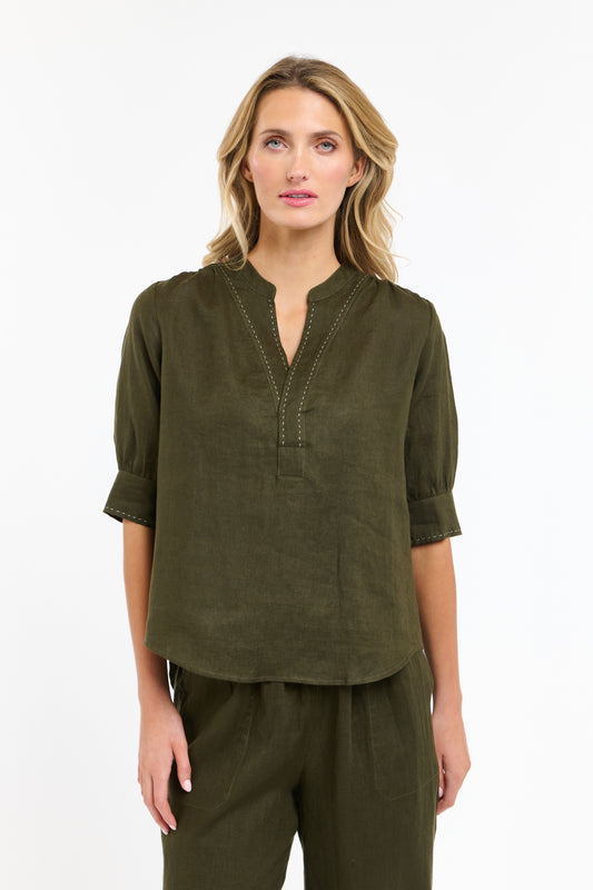 Bradley Linen Stitch Top