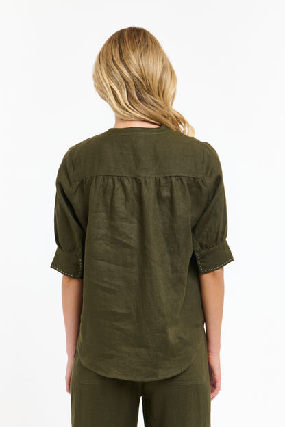 Bradley Linen Stitch Top