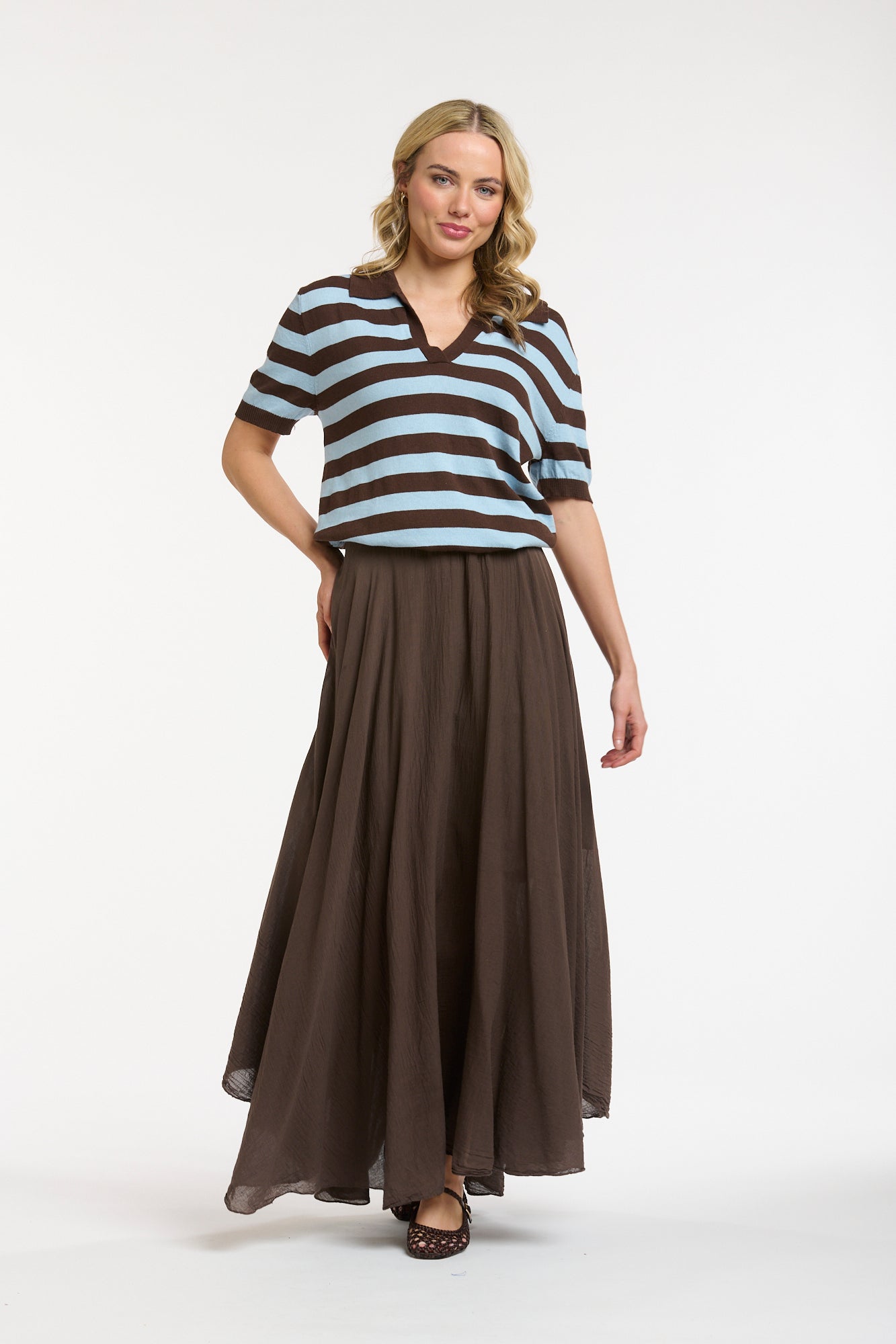 Knit Striped Polo