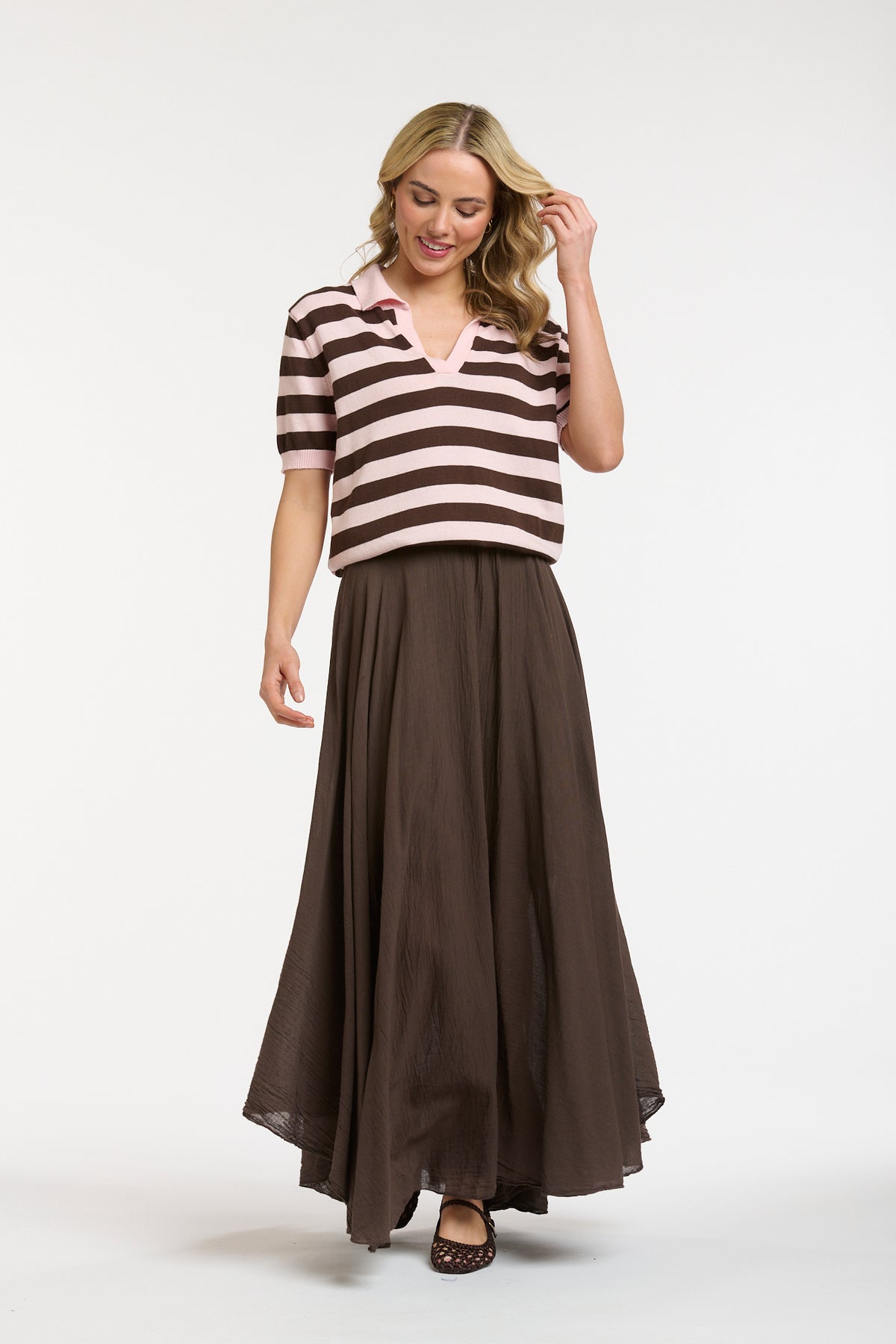 Knit Striped Polo