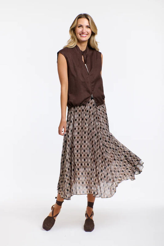 Mara Linen Zip Top