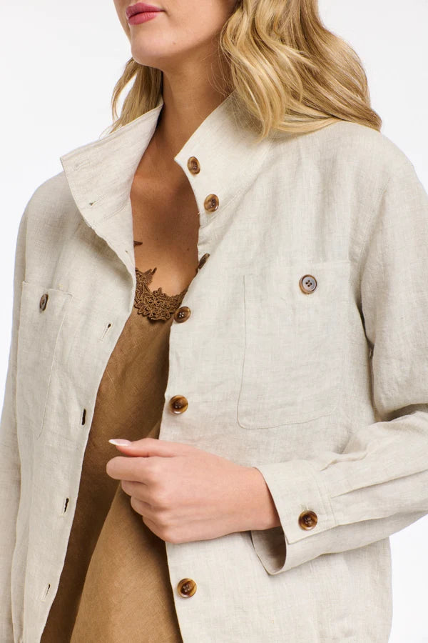 Rowan Linen Bomber Jacket