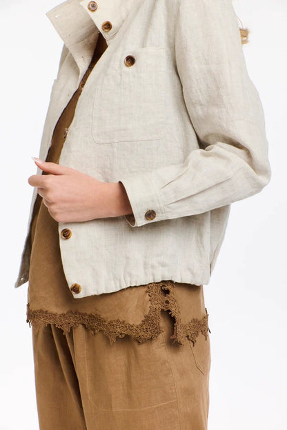 Rowan Linen Bomber Jacket