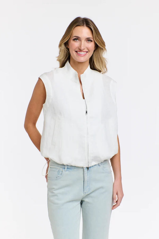 Mara Linen Zip Top