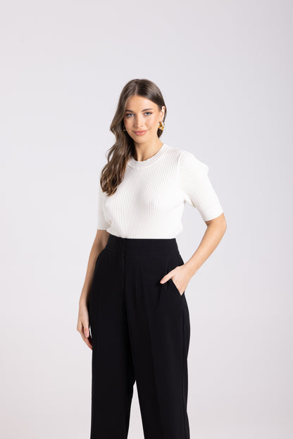 Rib Short Sleeve Knit