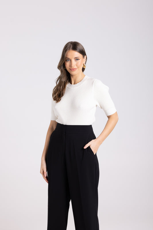 Rib Short Sleeve Knit