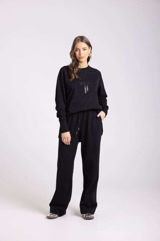 Scoop Hem Sequin Sweat