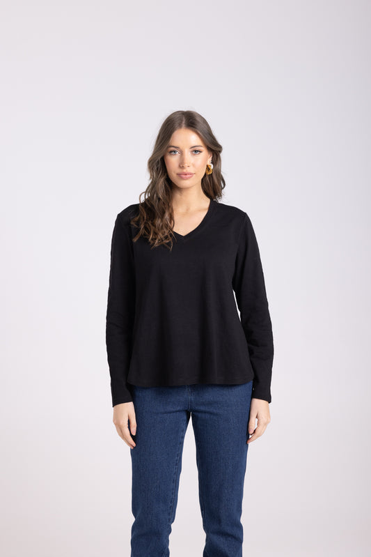 V Neck Long Slv Top