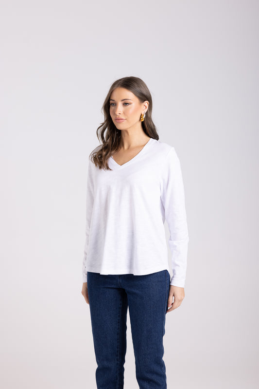 V Neck Long Slv Top