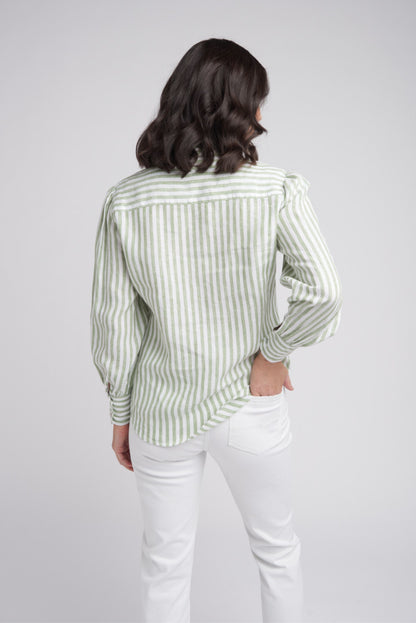 Frill Detailed Stripe Shirt
