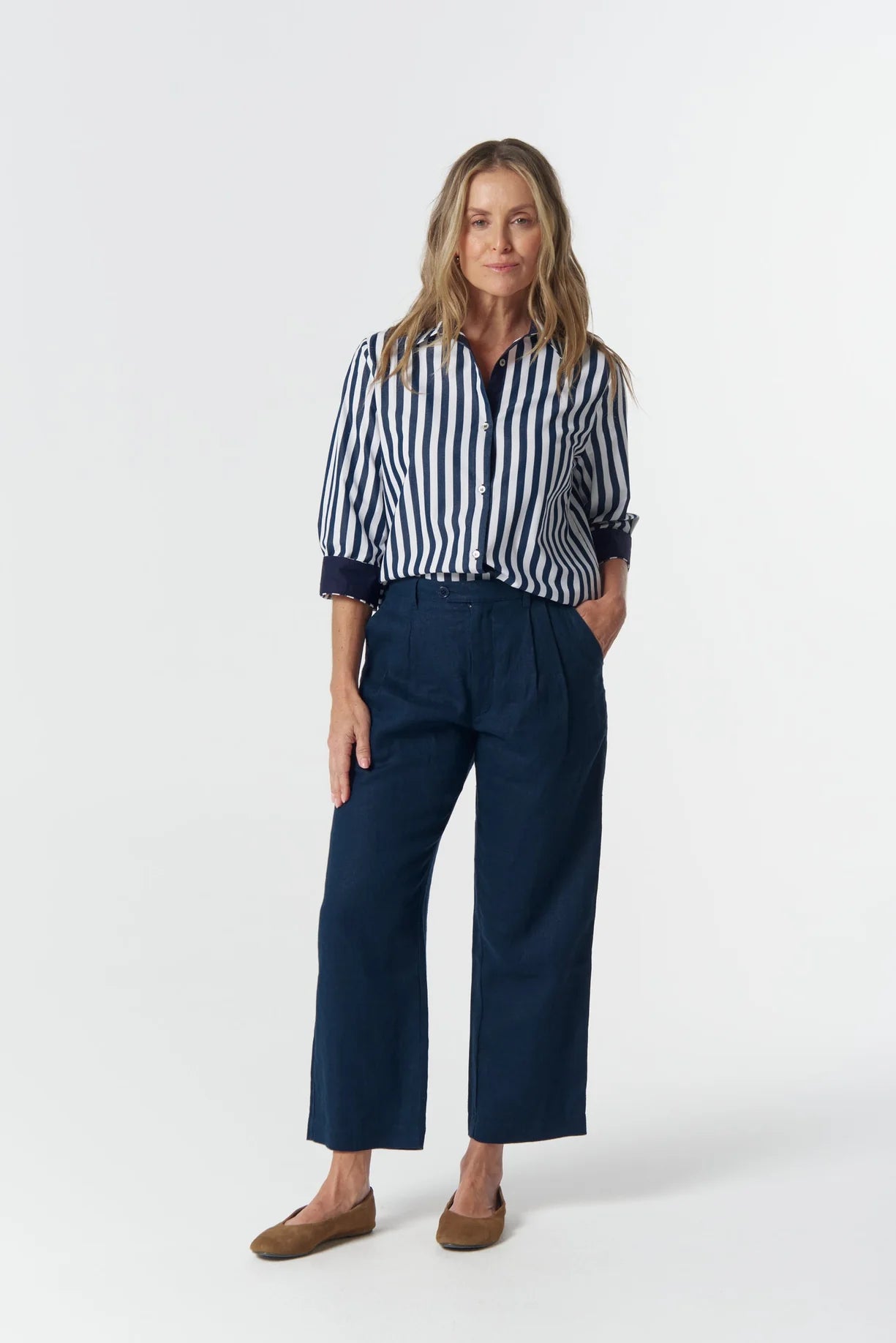 Classic Elbow Slv Cotton Shirt