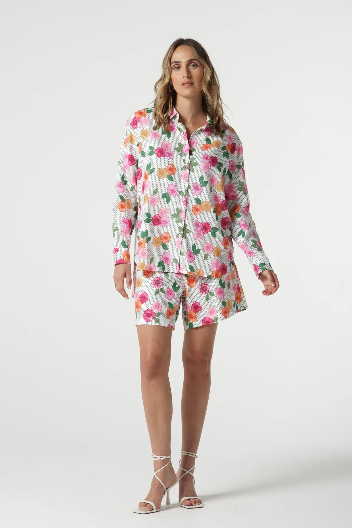 Floral Stitches Oversize Shirt