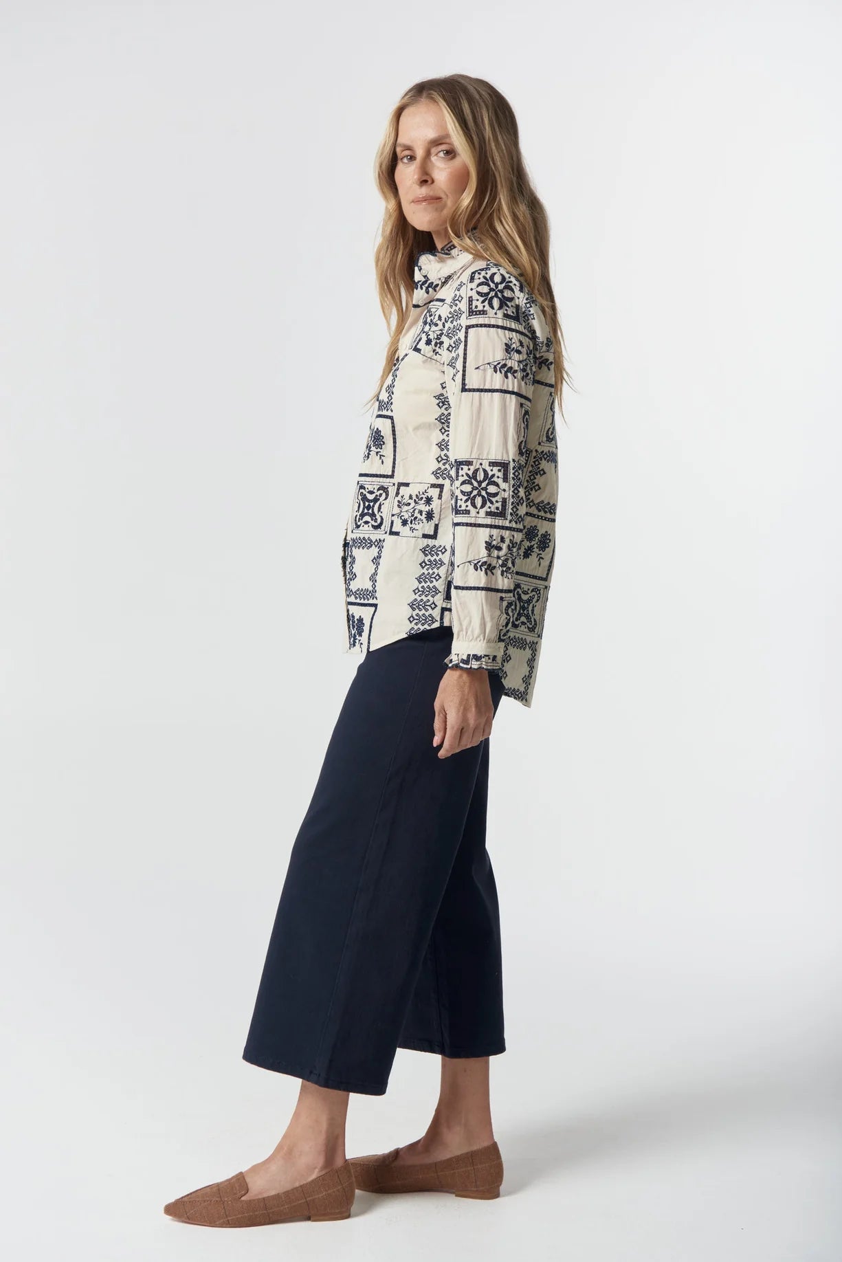 Wattle Frill Cotton Shirt