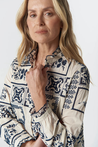 Wattle Frill Cotton Shirt
