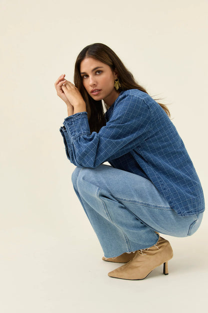 Sloane Denim Frill Shirt