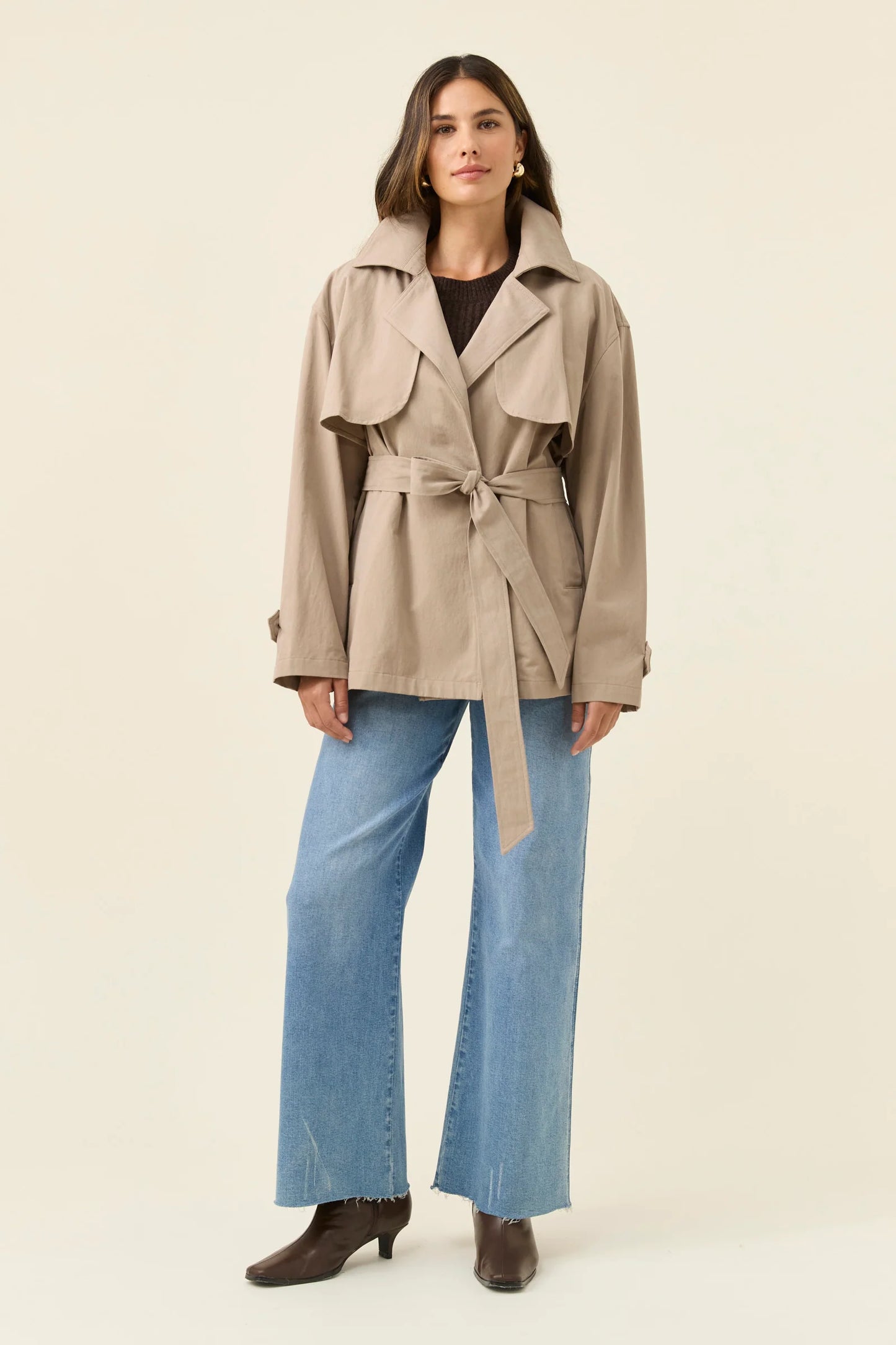 Farida Cropped Trench