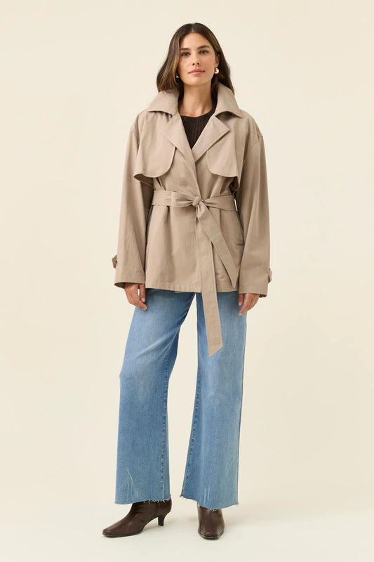 Farida Cropped Trench