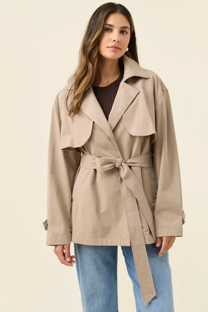 Farida Cropped Trench