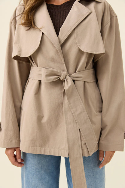 Farida Cropped Trench