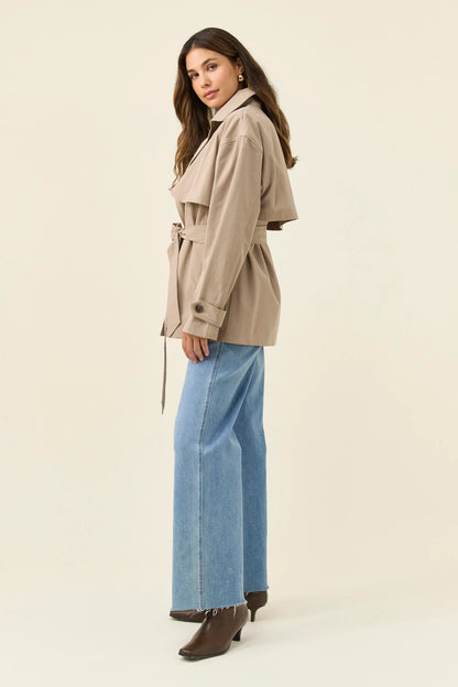 Farida Cropped Trench