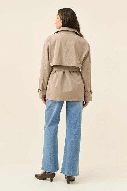 Farida Cropped Trench