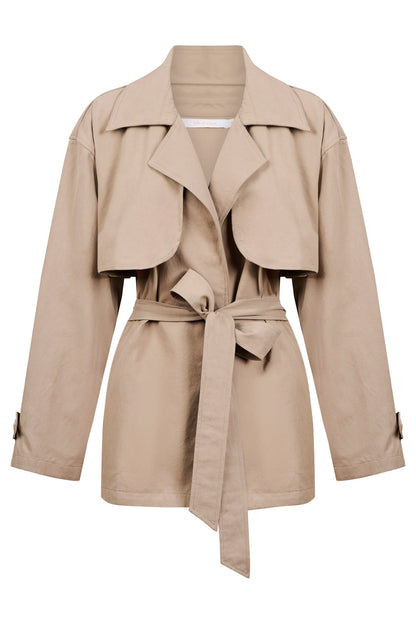 Farida Cropped Trench