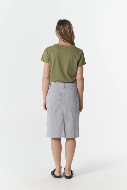 Stripe Knee Length Skirt