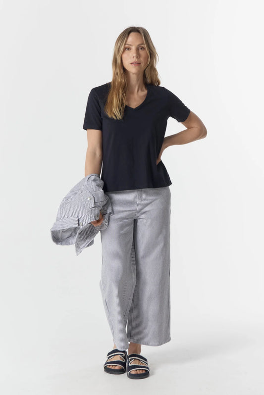 Ankle Wide Leg Stripe Jean