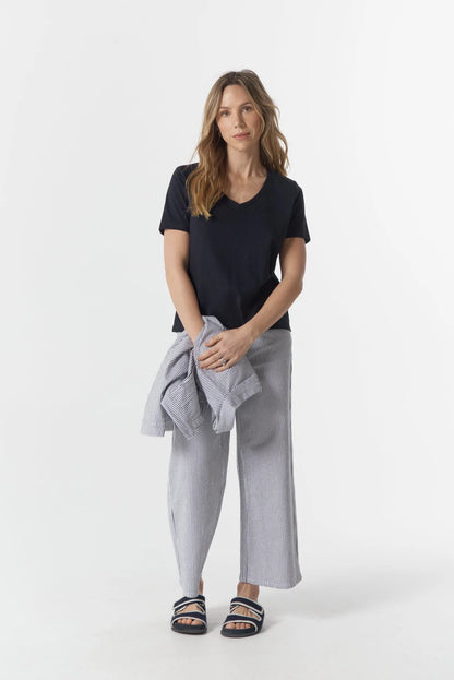 Ankle Wide Leg Stripe Jean