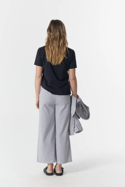 Ankle Wide Leg Stripe Jean