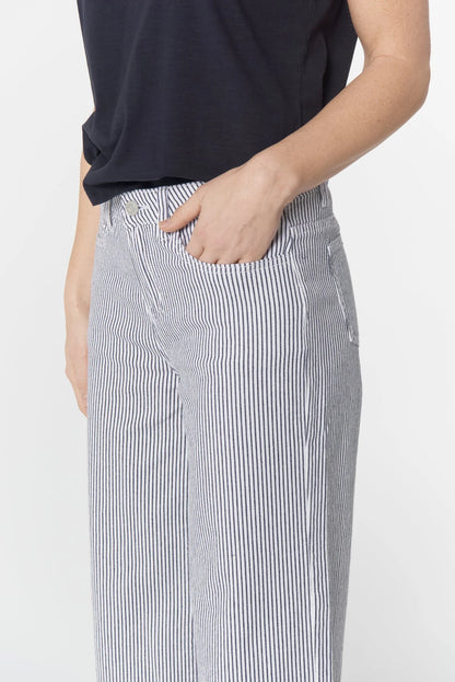 Ankle Wide Leg Stripe Jean