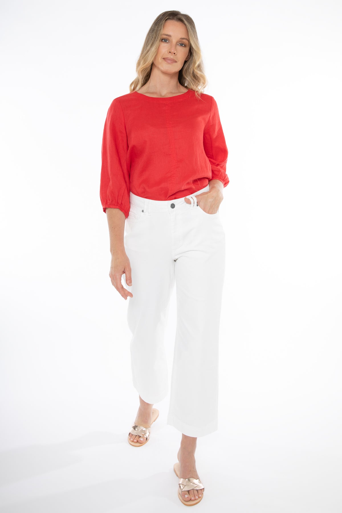 Gathered Sleeve Hem Top