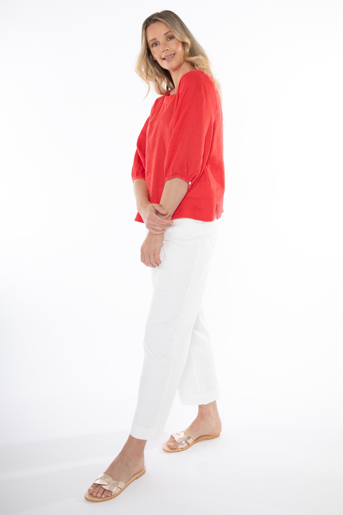 Gathered Sleeve Hem Top