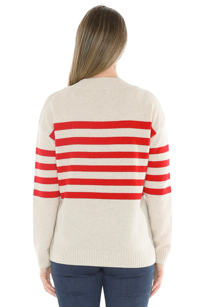 Stripe Cable Pullover