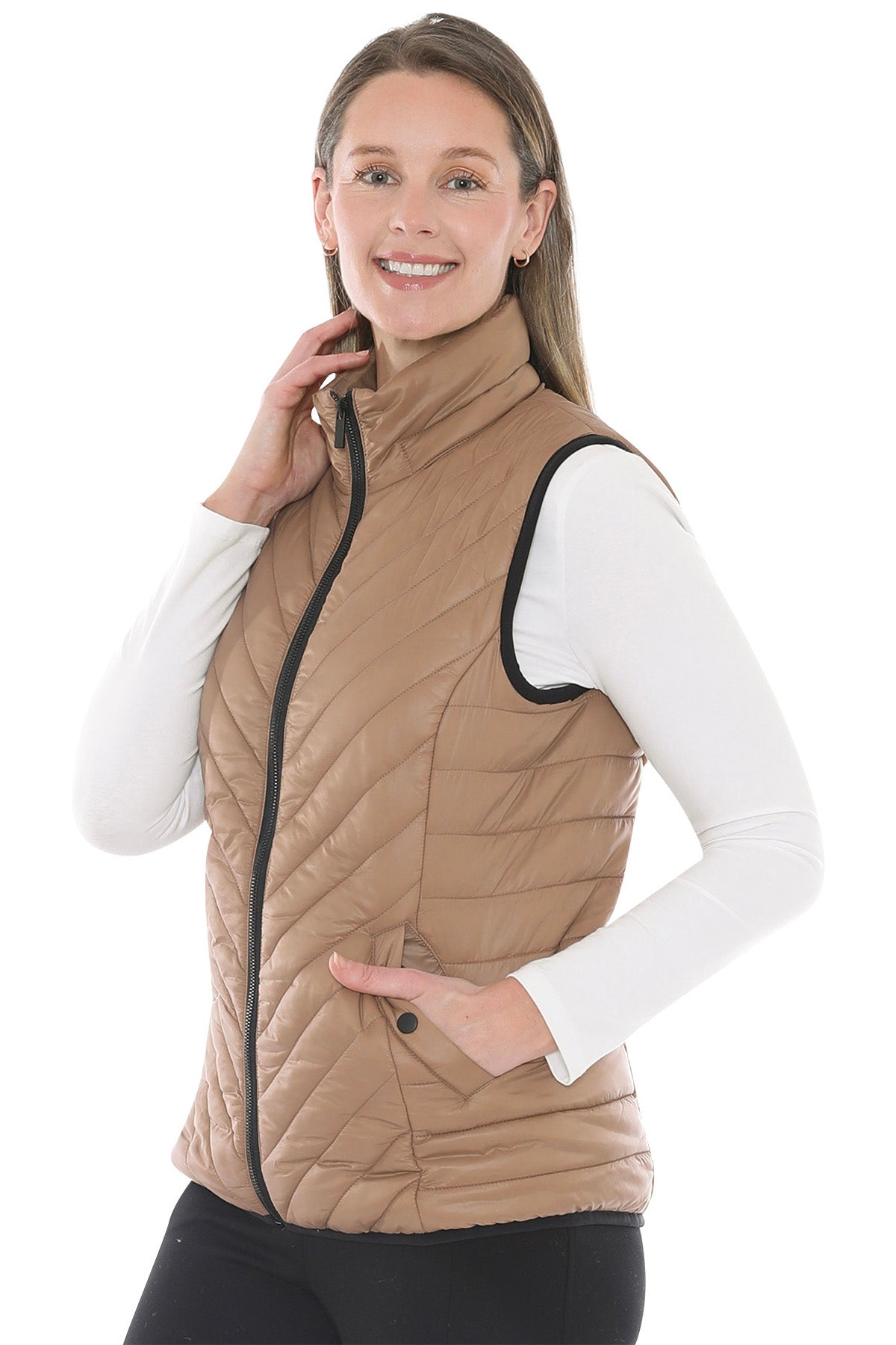 Contrast Trim Vest