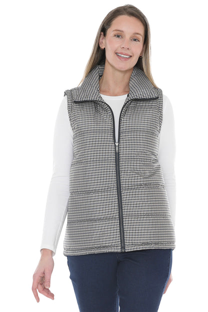 Houndstooth Puffer Vest