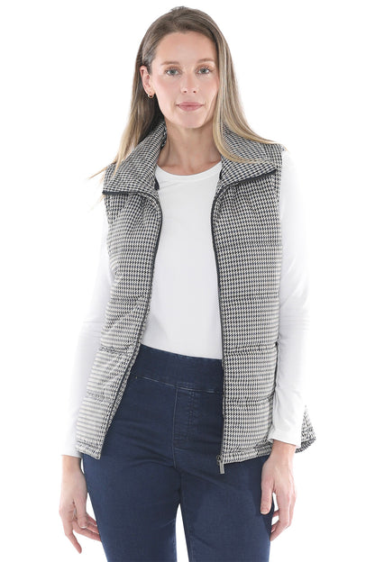 Houndstooth Puffer Vest
