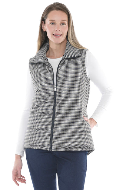 Houndstooth Puffer Vest