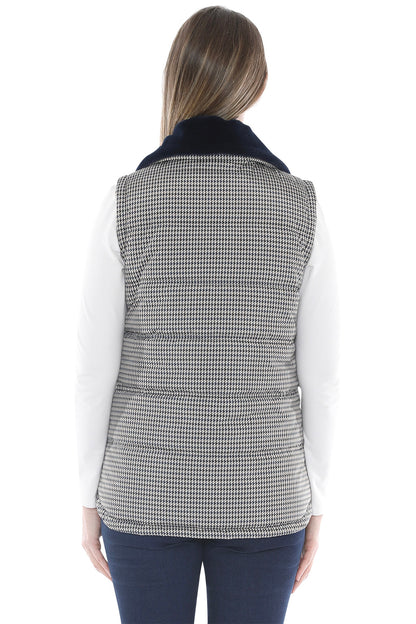Houndstooth Puffer Vest