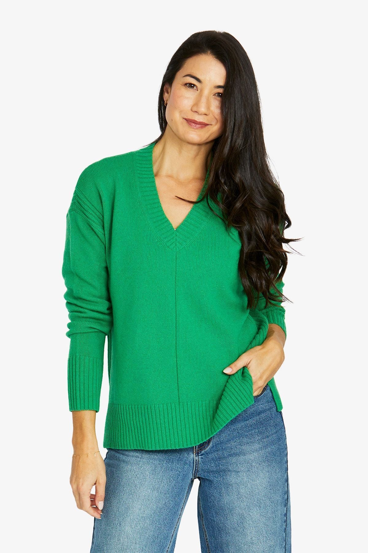 Detail V Neck Pullover