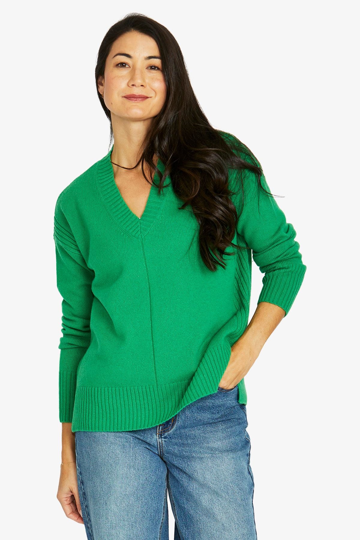 Detail V Neck Pullover