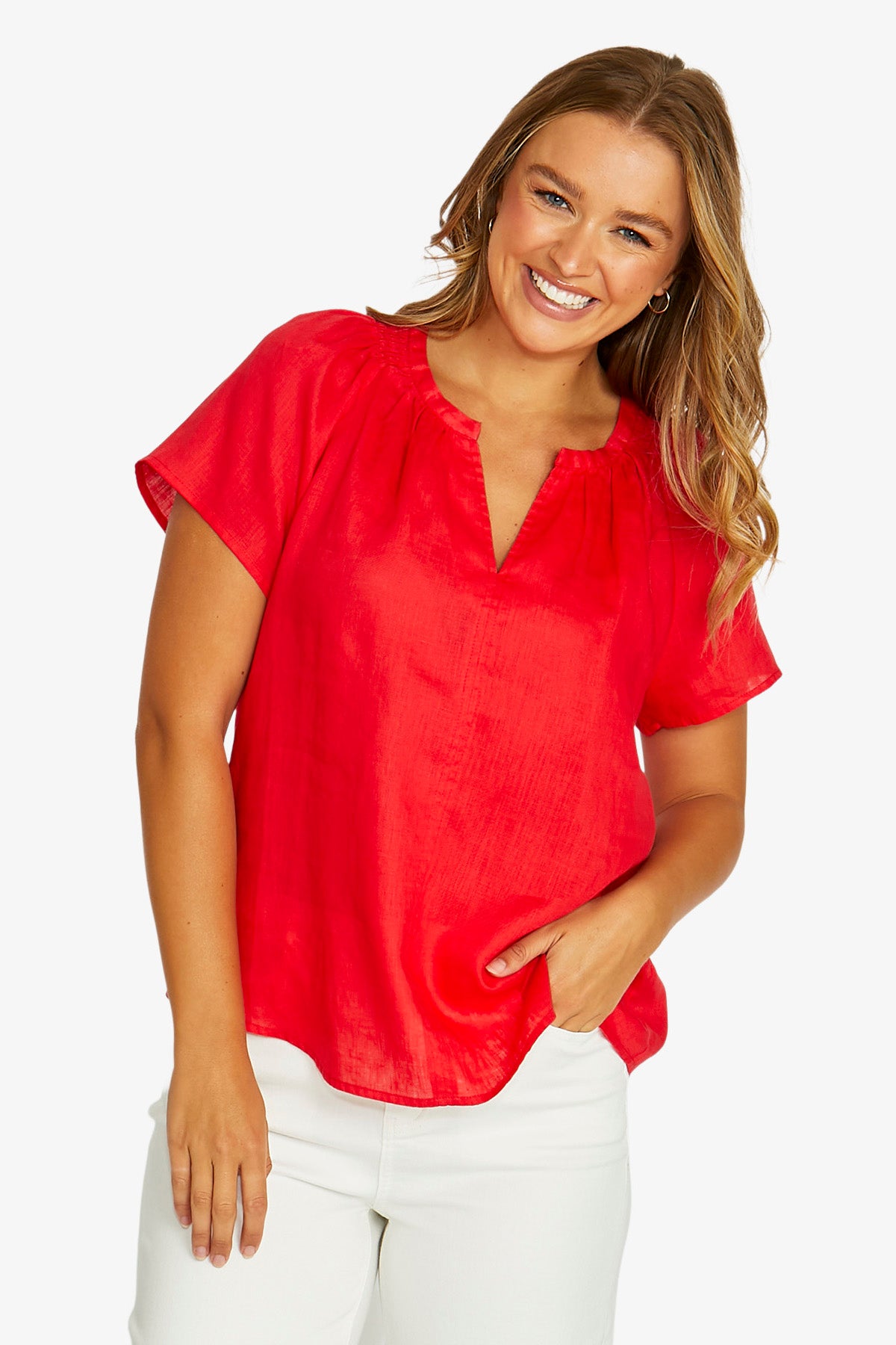 Shirred Neck Top