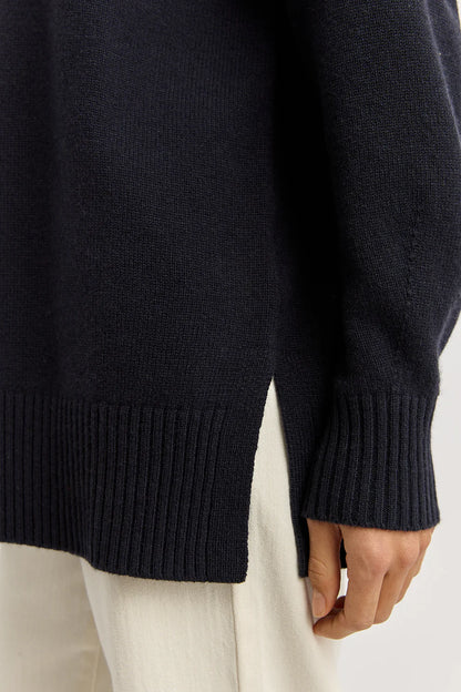 Relaxed Longline Zip Polo