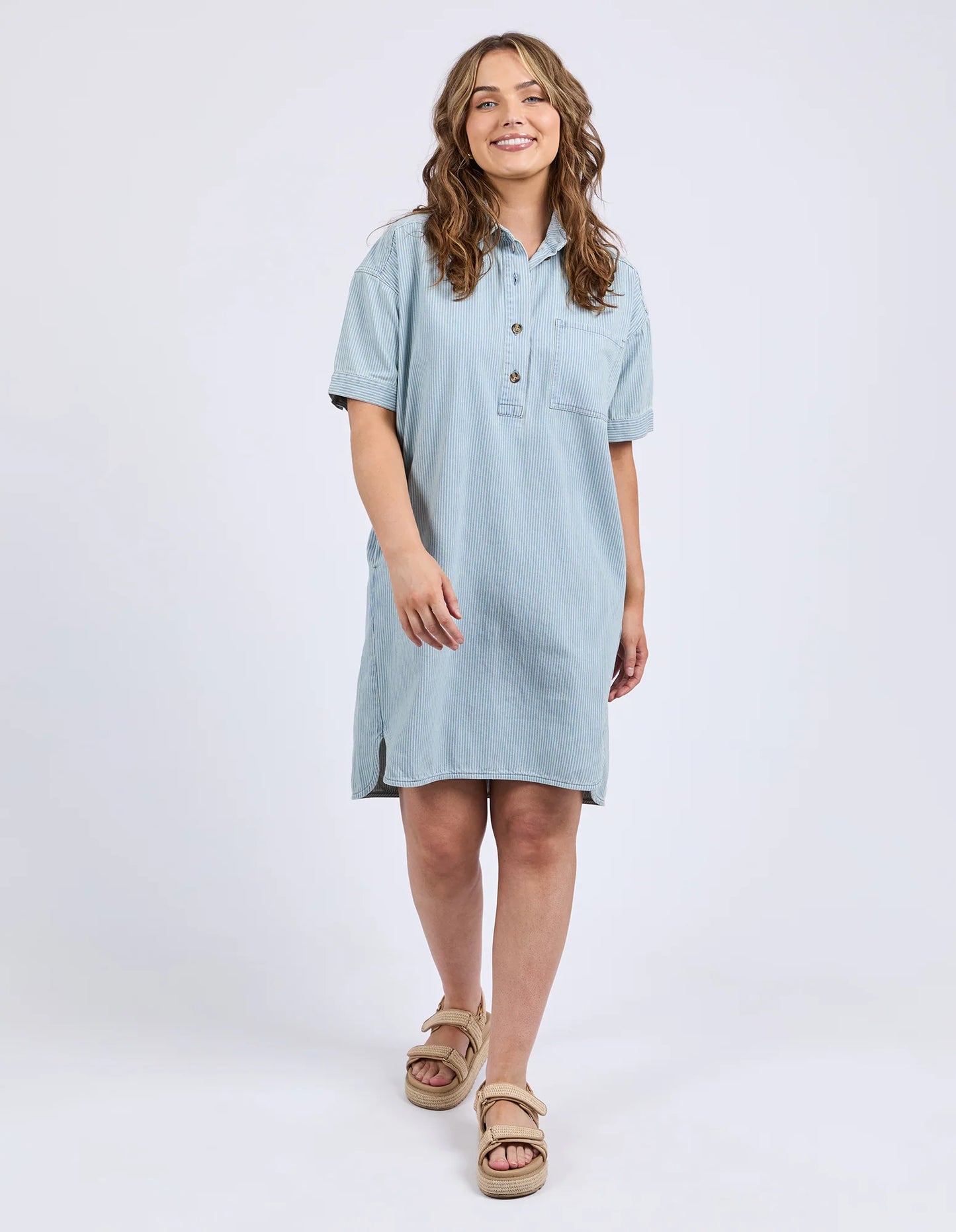 Jenna Stripe Denim Dress