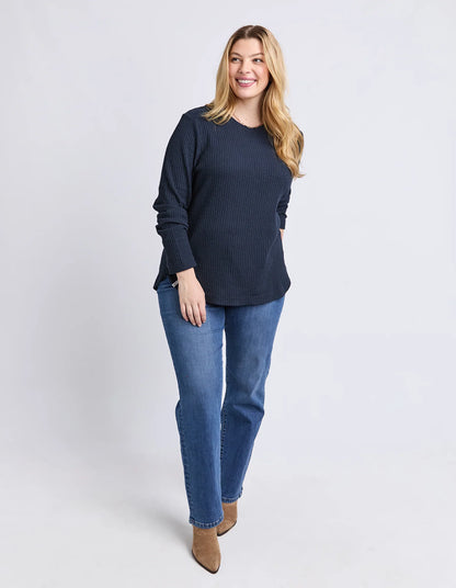 Veronica Long Slv Rib Tee