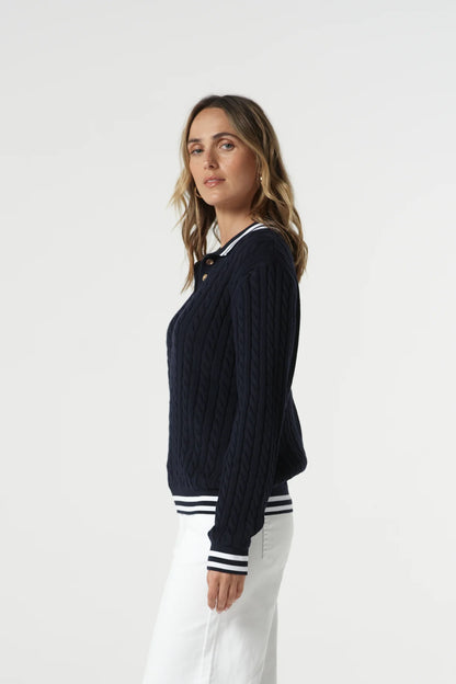Cable Knit Polo Knit