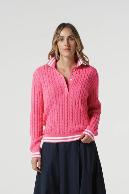 Cable Knit Polo Knit