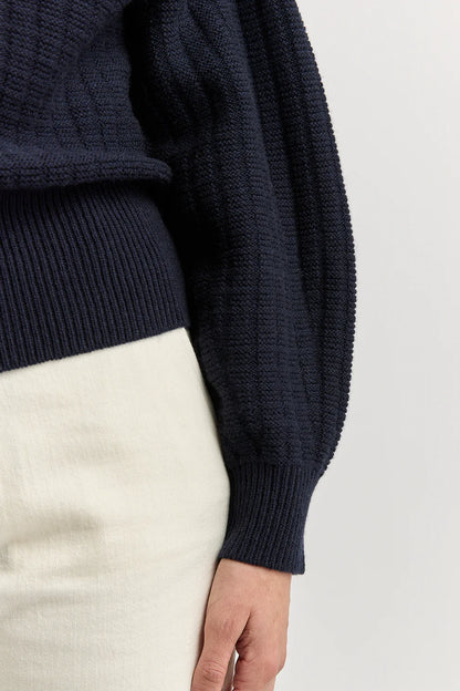 Grid Zip Through Knit